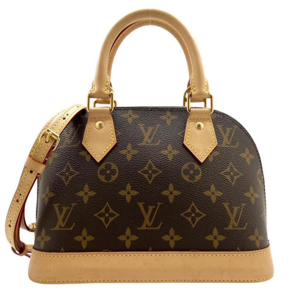 Louis Vuitton Monogram Alma Top Handle Bag Canvas Leather Brown